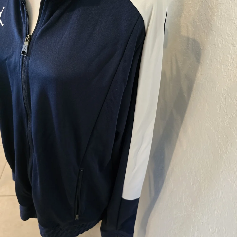 Nike Air Jordan Men's Blue And White Full Zip Track Jacket L